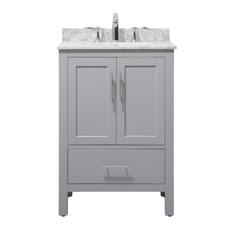 Beachcrest Home Nova 24'' Single Bathroom Vanity with Stone Top